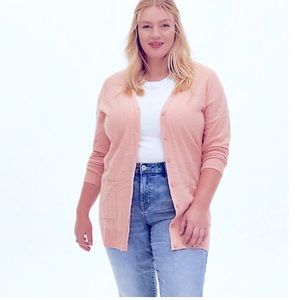 NWOT Peach Slub Boyfriend Cardigan Torrid 1x